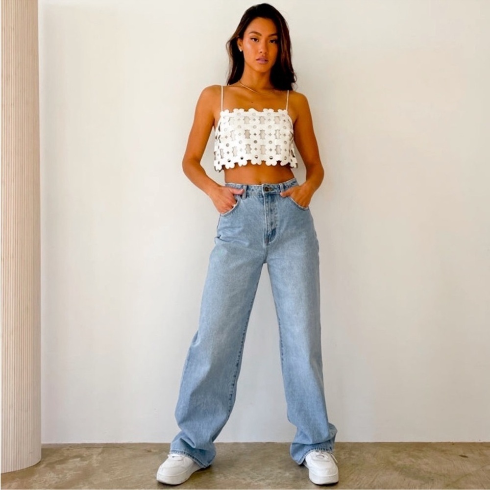 NWT ROLLA'S Heidi Medium Wash Blue relaxed loose Jeans Size 24